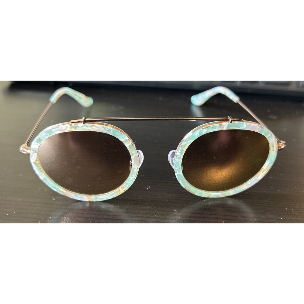 KREWE DU OPTIC CONTI Womens Sunglasses Rose Gold Matte Opal Round Boho RARE - Picture 2 of 13